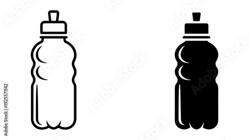 This sleek graphic features a tall, ergonomic sports bottle designed for optimal hydration.