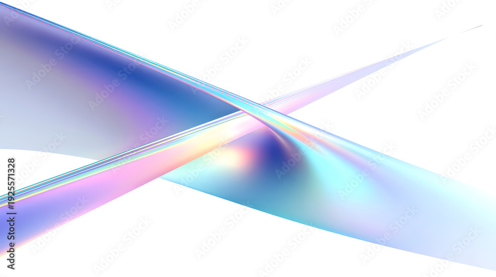 Fototapeta premium Abstract Holographic Curved Lines in Pastel Colors