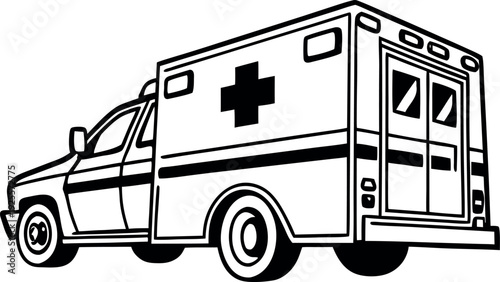 vector icon of an ambulance with cross symbol