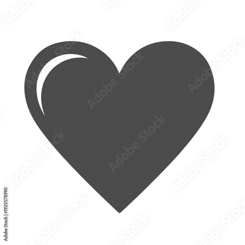 Heart Love Favorite Solid Icon in Minimal Flat Gray Style Isolated on White Background