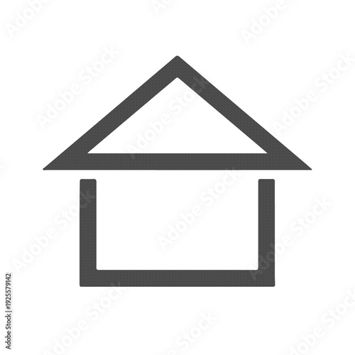 Home Roof Outline Property Icon in Minimal Flat Gray Style Isolated on White Background