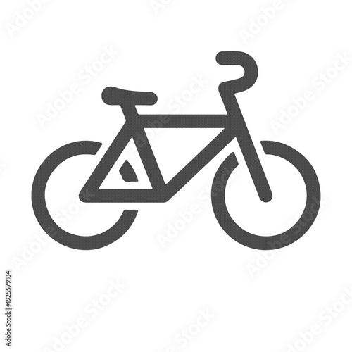 Bicycle Outline Cycling Ride Icon in Minimal Flat Gray Style Isolated on White Background