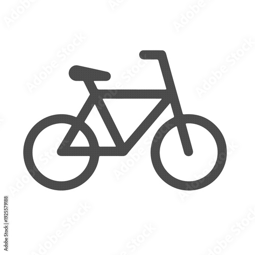 Bicycle Cycling Transport Icon in Minimal Flat Gray Style Isolated on White Background