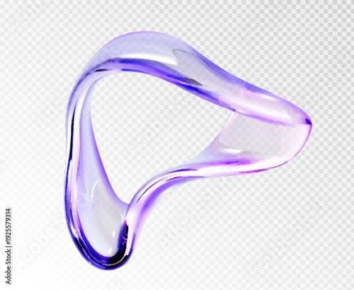 Abstract shape 3d glass object