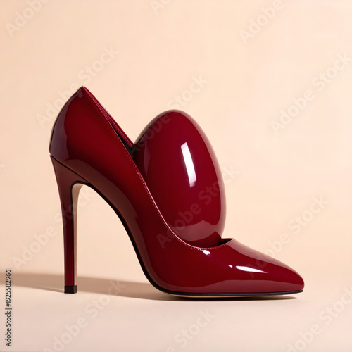 high heels shoes with an easter egg, poster