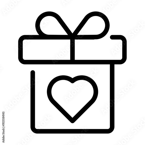 Gift box with heart symbol representing love gifts, romantic presents, and special occasions.