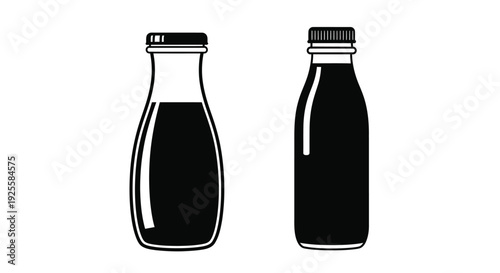 Two dark bottles with liquid contents a striking silhouette