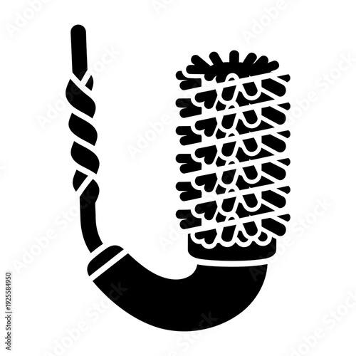 Toilet Brush Icon Silhouette for Bathroom Hygiene and Cleaning Concepts
