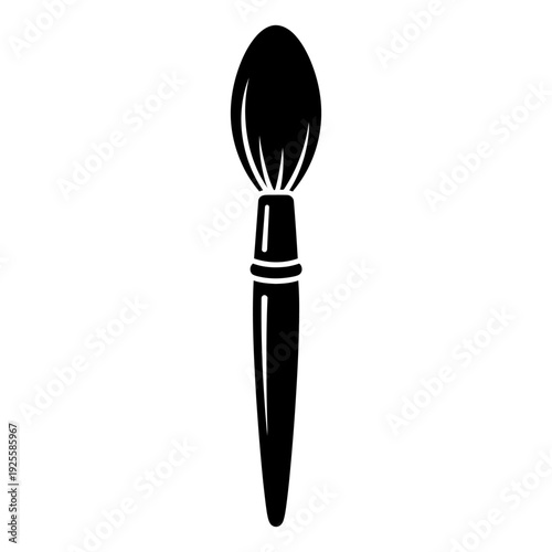 Makeup brush icon isolated black silhouette vector for beauty and cosmetic design