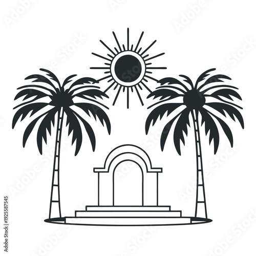 A scorching hot day under the summer sun illustration 