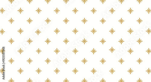 Symmetrical pattern of gold star shapes, evenly spaced on an off-white background. The design is elegant and minimalist, creating a classic feel.