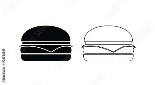 Two hamburger icons one dark and one light in outline silhouette