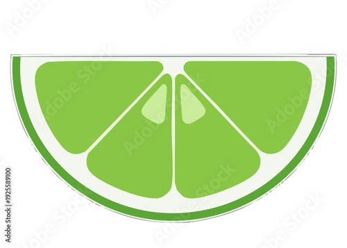 A green lime wedge illustration graphic.
