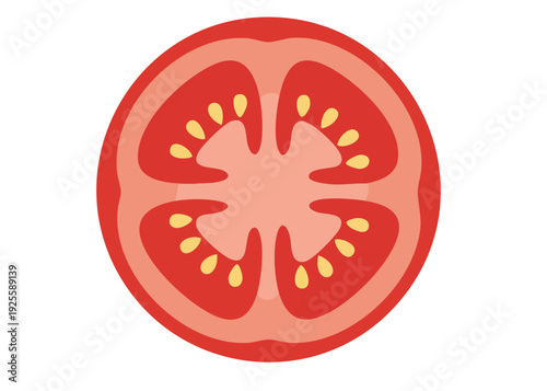 A cutaway illustration of a tomato.