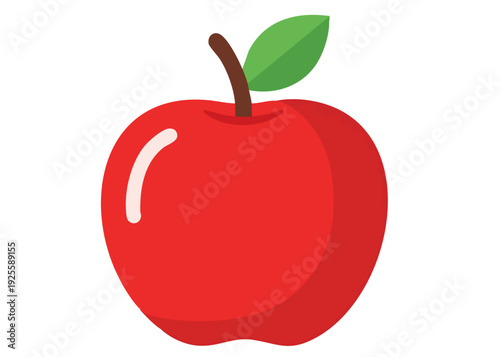 A bright red cartoon apple icon.