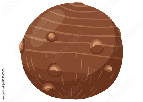 Chocolate Truffle Ball with Shiny Coating and Decorative Bumps.