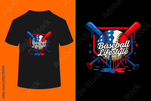 Baseball Life Style 101 Apparel Youth Drip Baseball T-Shirt
