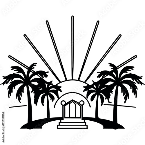 A scorching hot day under the summer sun illustration 