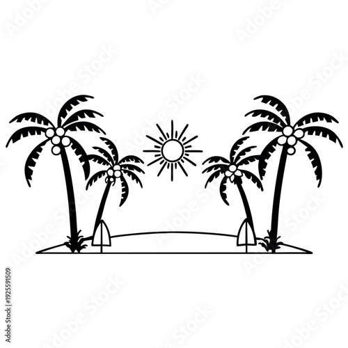 A scorching hot day under the summer sun illustration 