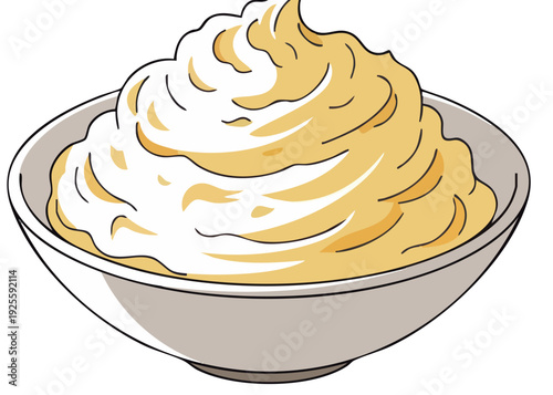 A bowl of creamy dessert with whipped cream on top.