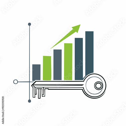 Business Growth and Financial Success Concept with Key to Success