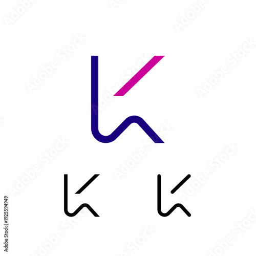 Free Download Letter K, alphabet logo font, including set of three different set letters, vector illustration 10EPS - GFXLoad