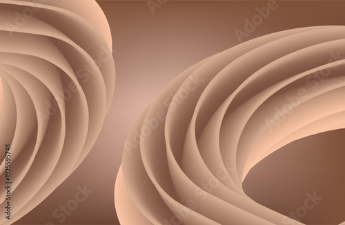 An abstract background created with delicate modern art featuring a beige  curve made of transparent and clear glass plates, elegant and modern in 3D rendering.3d Fluid Wave. Liquid Shape.
Flow Wave.