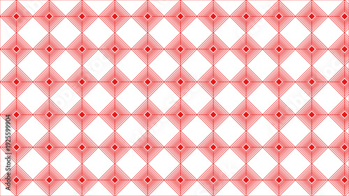 Geometric pattern with red lines on white background