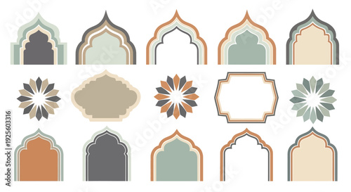 Collection of Islamic Architectural Arches and Decorative Elements.