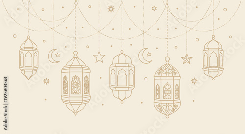 Islamic Lanterns Hanging Decorative Ornaments for Ramadan and Eid Celebrations.