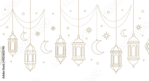 Ramadan Lanterns Hanging Decorative Islamic Festival Lights.