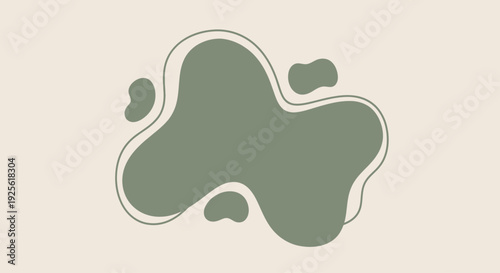 Gray Blob with White Outline and Spots.