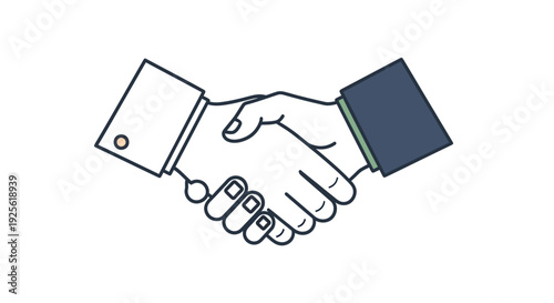 Handshake Illustration of Business Partnership Agreement.