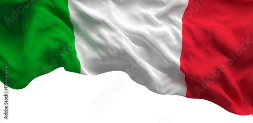 Italian flag waving 3d transparent background