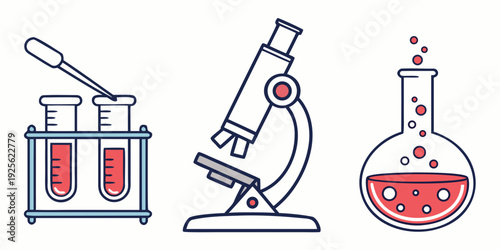 Illustrations of essential laboratory tools and equipment used in scientific experiments
