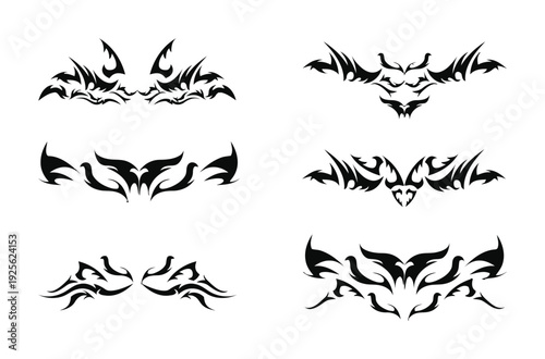 Collection of Tribal Tattoo and Ornate Borders