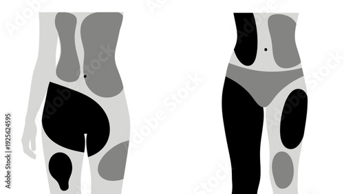 Human Body Fat Distribution Diagram Illustration.