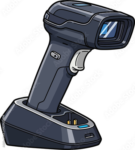 Barcode scanner vector illustration for business and retail use isolated on transparent background, Vector