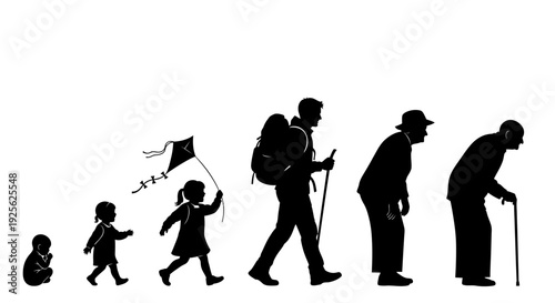 Human Life Cycle Stages from Baby to Old Age.