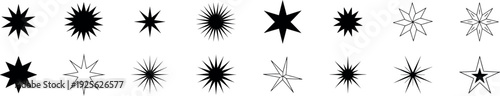 Collection of abstract black ink splatter patterns on white background