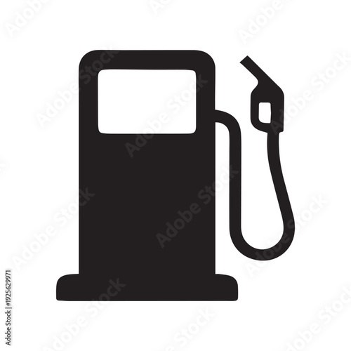 gas station icon on white background silhouette vector 