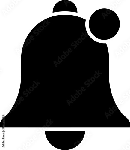 Black bell with a clapper on a white background simple
