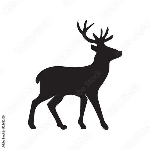 deer silhouette vector icon on white background 