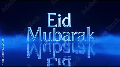 Eid mubarak greeting with crescent moon