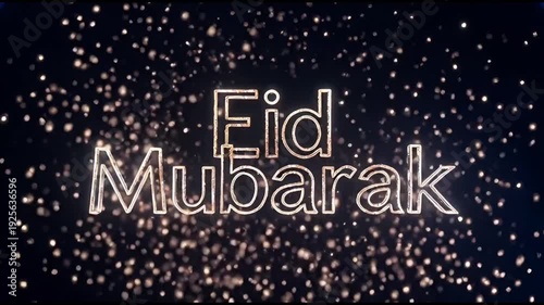 Eid mubarak greeting card with crescent moon and star