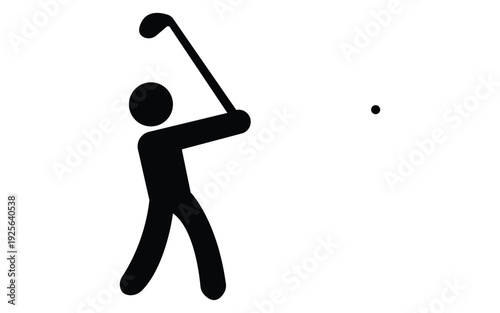 Golfer swing silhouette icon isolated on white background sport vector illustration