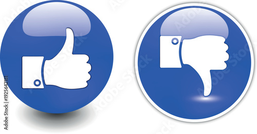 Illustration of thumbs up and down buttons. Vector Thumbs Up and Down Buttons