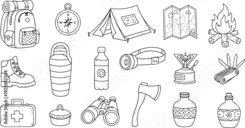 Set of artist supplies. Art and craft accessories such as brushes, knife, color, easel, palette. Vector illustration isolated on white background. Doodle hand drawn painting objects collection vector.