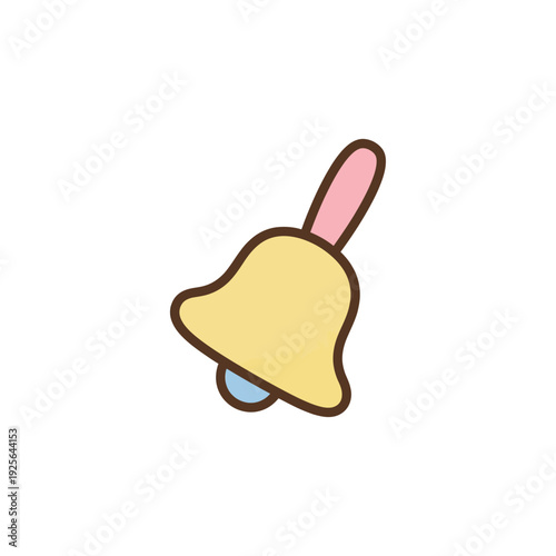 Classic School Handbell Bubbly Flat Icon