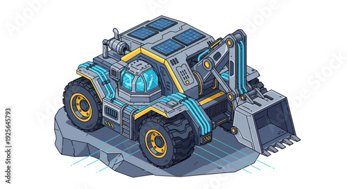 Futuristic Tractor with Advanced Technology Features.